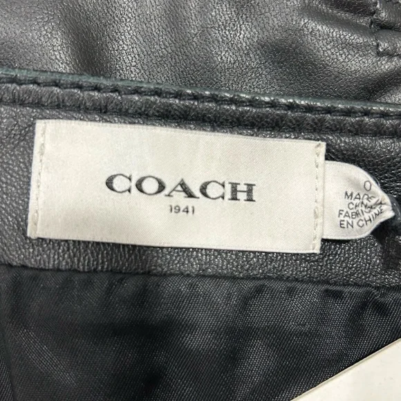 Coach New Leather Button-up Mini Skirt in Women's Size 0 - Picture 8 of 11